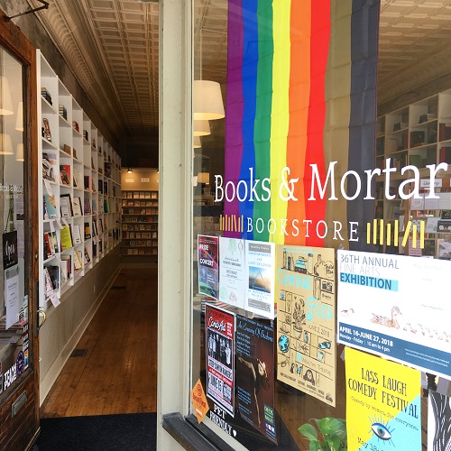 Books & Mortar rainbow door
