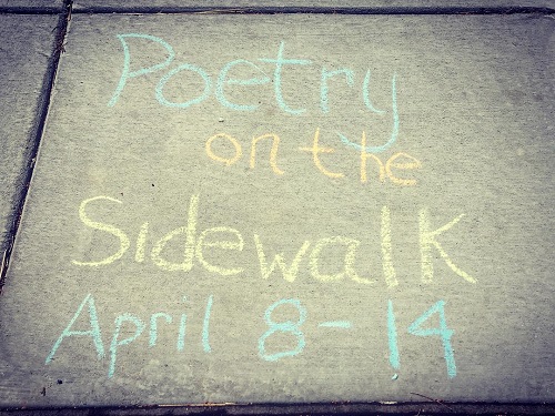 Neighborhood Reads Poetry Month Sidewalk