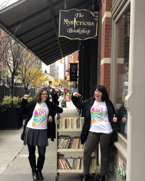 Representatives from Abrams Kids visited The Mysterious Bookshop. 