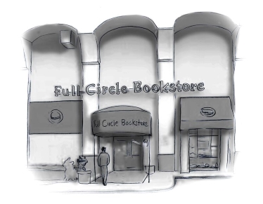 Drawwing of facade of Full Circle Bookstore