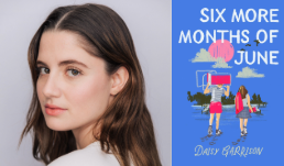 Indies Introduce author Daisy Garrison beside her new title, "Six More Months of June."