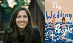 Author Alison Espach next to her new title, "The Wedding People."