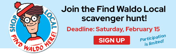 Join the Find Waldo Local sacavenger hunt! Sign Up now