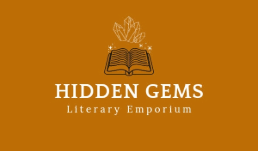 Hidden Gems Literary Emporium logo. White text on an orange background.