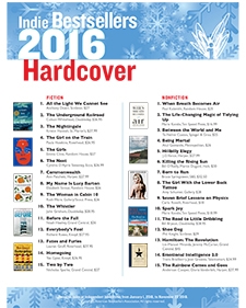 Image of 2016 Hardcover Indie Bestseller List
