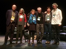 From left: Oren Teicher, Betsy Burton, Gayle Shanks, Michael Tucker, Becky Anderson, and Mitch Kaplan