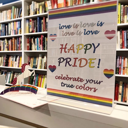 Pride Month Window Display: Carmichael's Bookstore