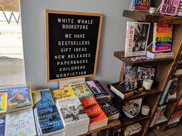 Book display at White Whale