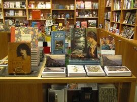 A photo of the book selection at the Delaware Art Museum Store.