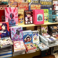 Book display at Escape Pod Comics