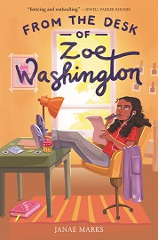 The cover image for From the Desk of Zoe Washington, which features a young girl at her desk reading a letter.