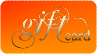 Gift card text on an orange background