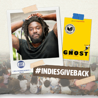 Jason Reynolds author photo, Ghost book cover, #indiesgiveback