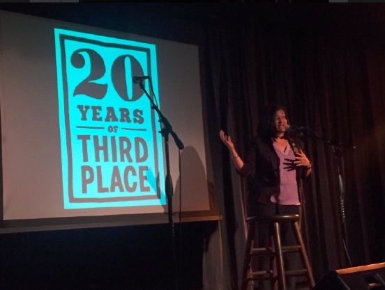 U.S. Congresswoman Pramila Jayapal speaks at Third Place Books' 20th anniversary celebration earlier this month.