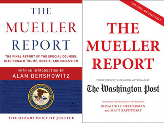 Two covers for The Mueller Report
