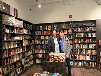 Author Harlan Coben and [words] Bookstore co-owner Jonah Zimiles.