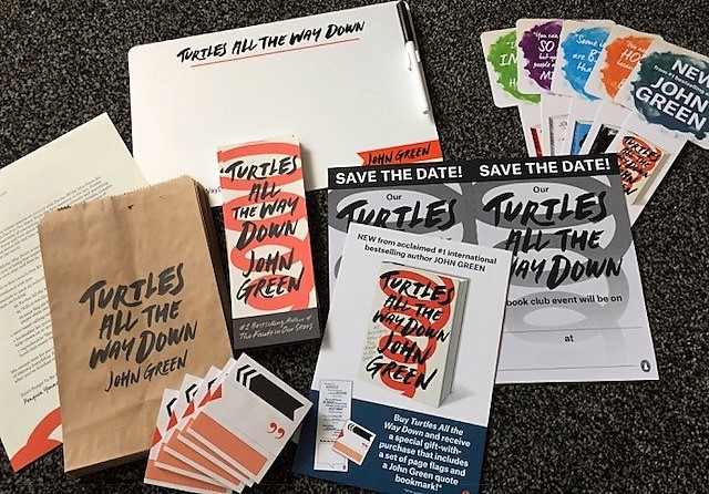 John Green’s publisher is giving launch party kits to about 500 independent bookstores. 