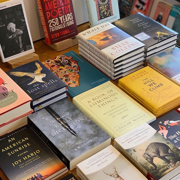 Poetry display at Oblong Books